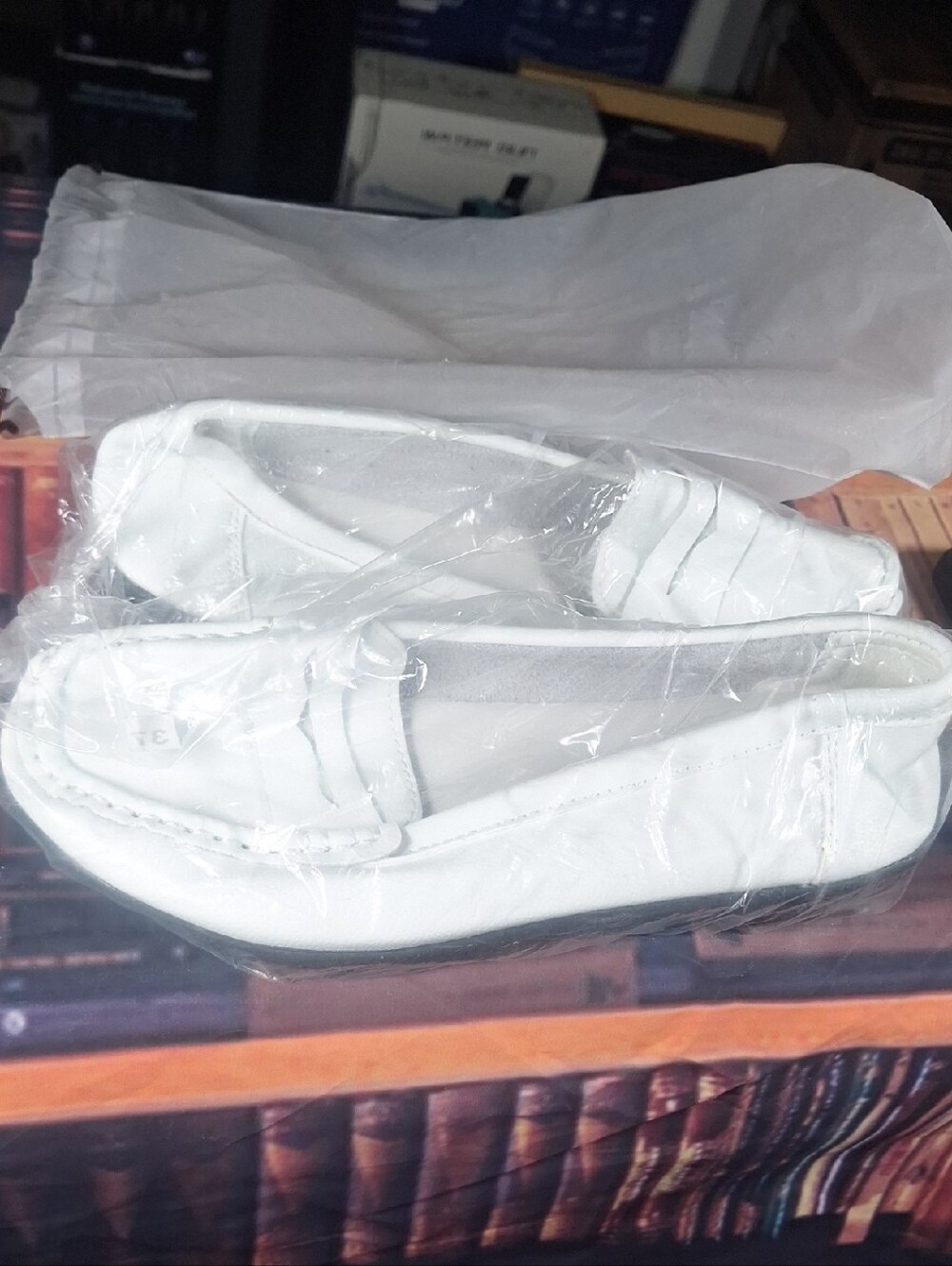 Classic Women's White Leather Loafers